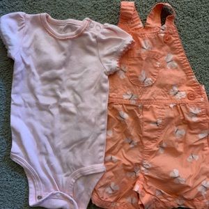 6 month butterfly overall outfit